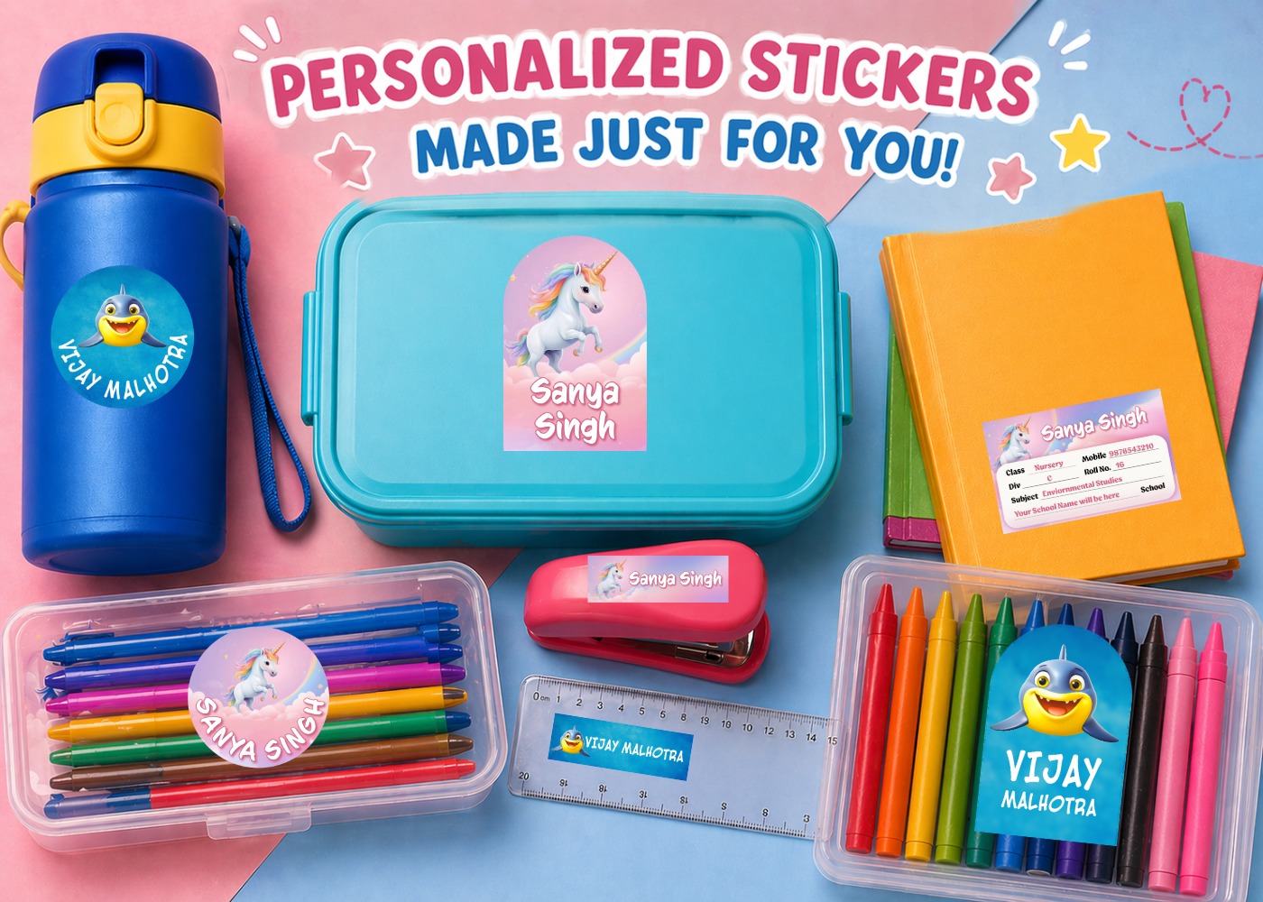 Personalized Name Labels for School Kids