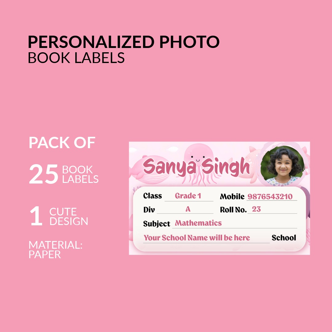 Customized Name Slip Stickers with Your Kids Photo
