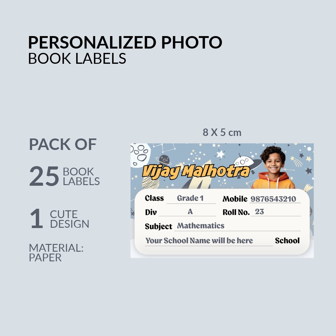 Naming Slip with Your Kids Picture for School Notebook
